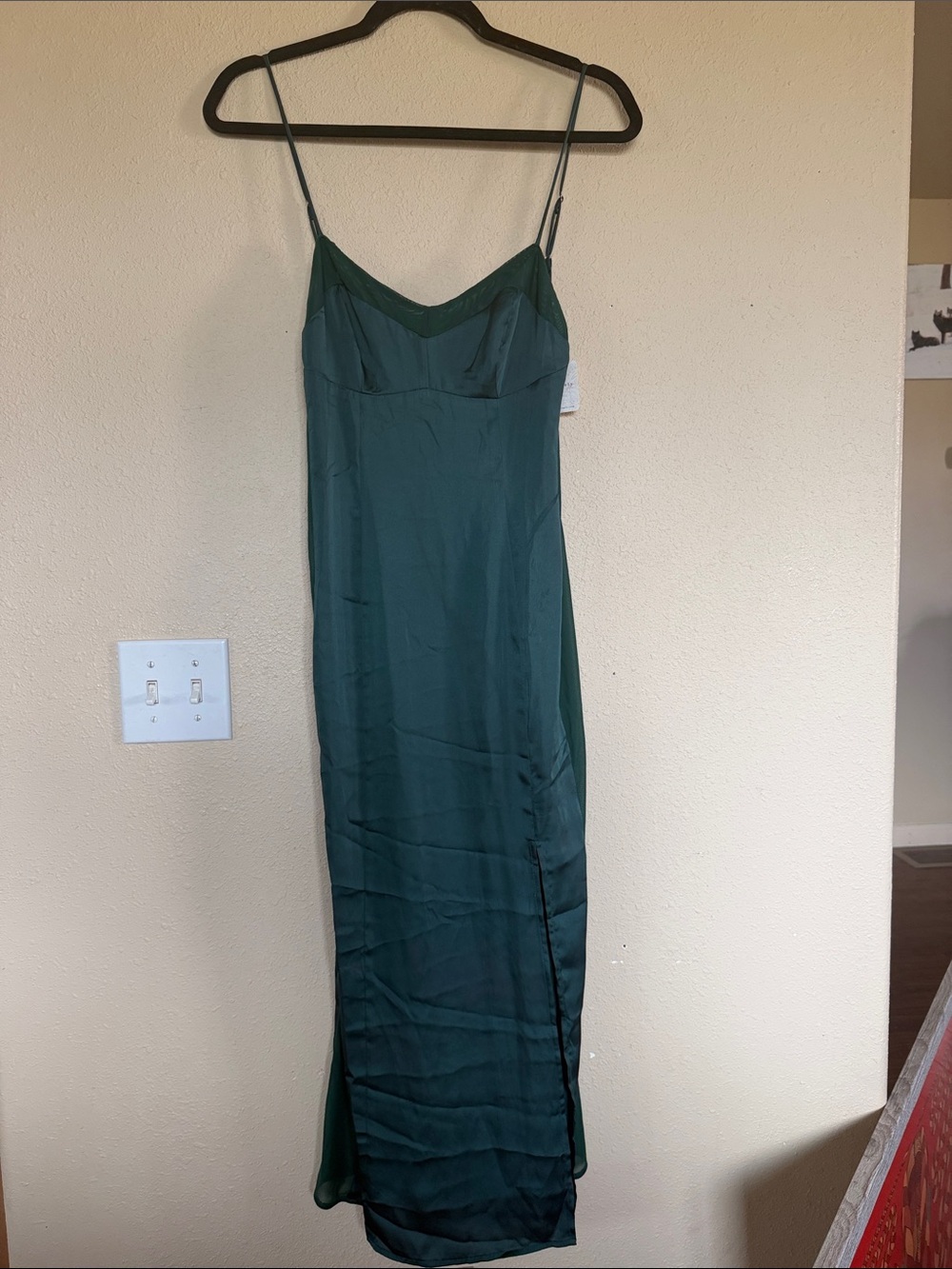 NWT Free People Emerald Green Slip Midi Dress